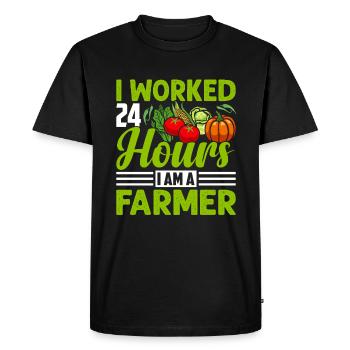 Quota d’agriculteur pour tracteurs agricoles - T-shirt Premium bio Homme - noir - Devant - Nico (187cm)