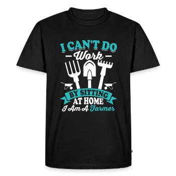 Quota d’agriculteur pour tracteurs agricoles - T-shirt Premium bio Homme - noir - Devant - Nico (187cm)