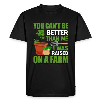 Quota d’agriculteur pour tracteurs agricoles - T-shirt Premium bio Homme - noir - Devant - Nico (187cm)