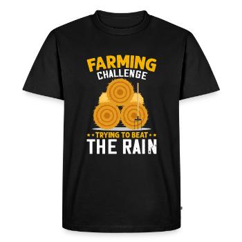 Quota d’agriculteur pour tracteurs agricoles - T-shirt Premium bio Homme - noir - Devant - Nico (187cm)
