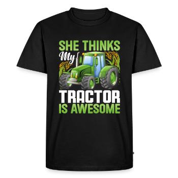 Quota d’agriculteur pour tracteurs agricoles - T-shirt Premium bio Homme - noir - Devant - Nico (187cm)