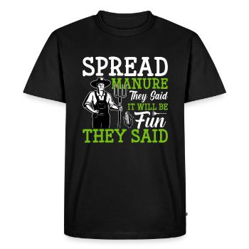 Quota d’agriculteur pour tracteurs agricoles - T-shirt Premium bio Homme - noir - Devant - Nico (187cm)