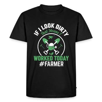 Quota d’agriculteur pour tracteurs agricoles - T-shirt Premium bio Homme - noir - Devant - Nico (187cm)