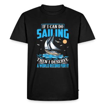 Yacht sail that says funny sailboat - Men's Premium Organic T-Shirt - black - Front - Nico (187cm)