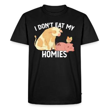 Végétalien Je ne mange pas mes potes Drôle Végétarien - T-shirt Premium bio Homme - noir - Devant - Nico (187cm)