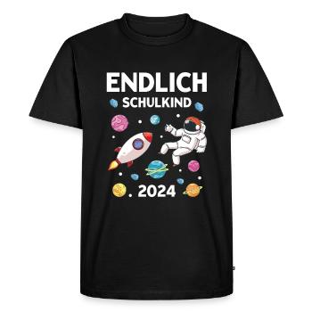Écolier 2024 Inscription à l’école de l’espace écolier - T-shirt Premium bio Homme - noir - Devant - Nico (187cm)