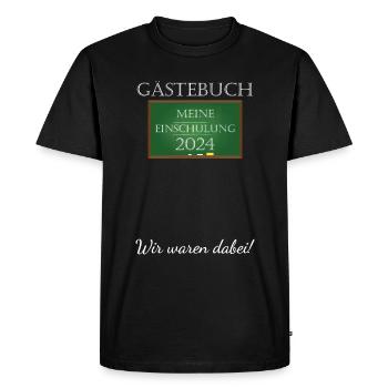 Le livre d’or des écoliers 2024 était là ! Scolarisation - T-shirt Premium bio Homme - noir - Devant - Nico (187cm)