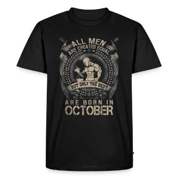 Les hommes sont les meilleurs sont nés en Octobre - T-shirt Premium bio Homme - noir - Devant - Nico (187cm)