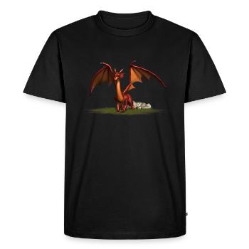 Dragon, dragon maléfique, dragon fantasy - Dino - T-shirt Premium bio Homme - noir - Devant - Nico (187cm)