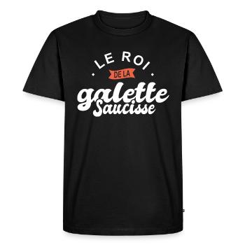 roi de la galette saucisse breton bretagne cuisine - T-shirt Premium bio Homme - noir - Devant - Nico (187cm)