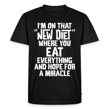 NEW DIET - Men's Premium Organic T-Shirt - black - Front - Nico (187cm)