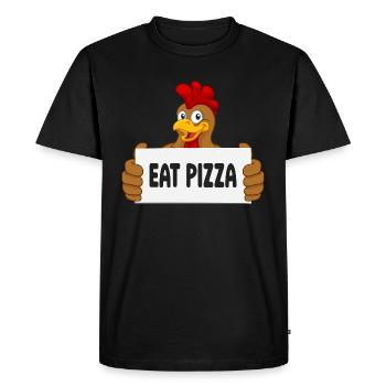 Drôle de dinde de Thanksgiving Mangez de la pizza Adulte végétalien - T-shirt Premium bio Homme - noir - Devant - Nico (187cm)