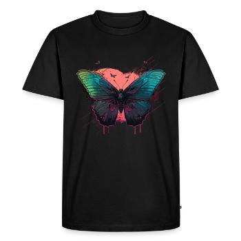 Magnifique papillon brillant - T-shirt Premium bio Homme - noir - Devant - Nico (187cm)
