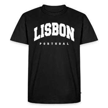 Lisbonne - T-shirt Premium bio Homme - noir - Devant - Nico (187cm)