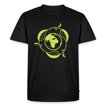 Recycler les feuilles de plantes de la planète durable I Gift - T-shirt Premium bio Homme - noir - Devant - Nico (187cm)
