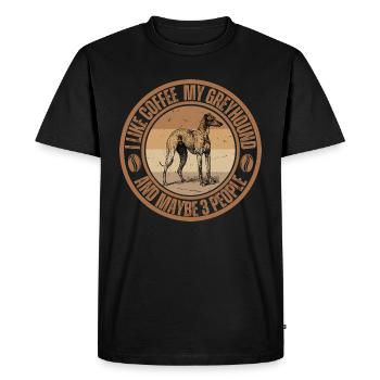 Greyhound Café Chien Café - T-shirt Premium bio Homme - noir - Devant - Nico (187cm)