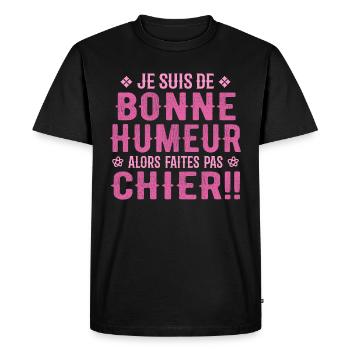 I'm in a good mood so don't piss off! - Men's Premium Organic T-Shirt - black - Front - Nico (187cm)