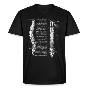 Da Vinci spine White - Men's Premium Organic T-Shirt - black - Front - Nico (187cm)