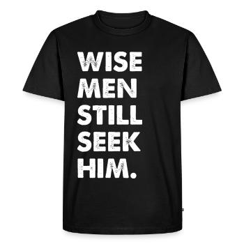 Les mages le cherchent toujours - T-shirt Premium bio Homme - noir - Devant - Nico (187cm)