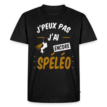 J'peux pas J ai encore spéleo - T-shirt Premium bio Homme - noir - Devant - Nico (187cm)