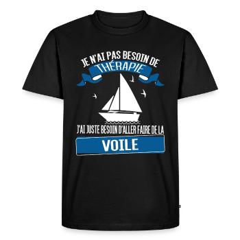 Bateau à voile - voilier - T-shirt Premium bio Homme - noir - Devant - Nico (187cm)