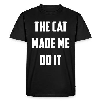 Le chat m’a fait le faire - T-shirt Premium bio Homme - noir - Devant - Nico (187cm)