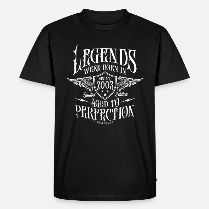 Legenden wurden 2003 geboren - Männer Premium Bio T-Shirt - Schwarz