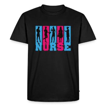 Infirmière Infirmière Dire Déclaration Profession - T-shirt Premium bio Homme - noir - Devant - Nico (187cm)