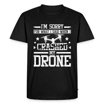 Désolé pour ce que j’ai dit quand j’ai écrasé mon drone - T-shirt Premium bio Homme - noir - Devant - Nico (187cm)