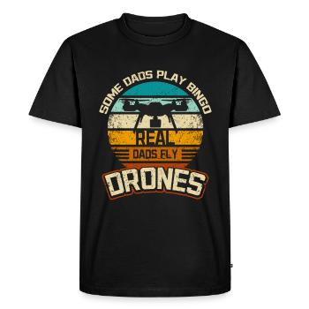 Some dads play bingo real dads fly drones - Men's Premium Organic T-Shirt - black - Front - Nico (187cm)