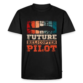 Futur pilote hélicoper - T-shirt Premium bio Homme - noir - Devant - Nico (187cm)
