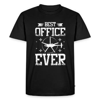 Best office ever helicopter - Men's Premium Organic T-Shirt - black - Front - Nico (187cm)