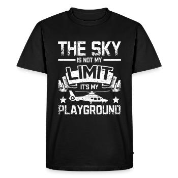 The sky is my plyground helicopter pilot - Men's Premium Organic T-Shirt - black - Front - Nico (187cm)