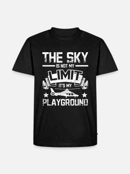 El cielo es mi piloto de helicóptero plyground - Camiseta prémium ecológica para hombre - negro