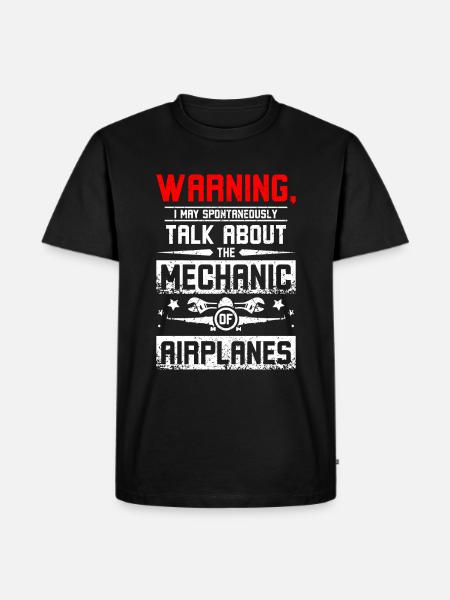Parlez du mécanicien d’avions - T-shirt Premium bio Homme - noir