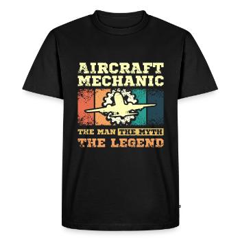 Aircraft mechanic the man the myth the legend - Men's Premium Organic T-Shirt - black - Front - Nico (187cm)