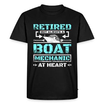 Retired but always a boat mechanic at heart - Men's Premium Organic T-Shirt - black - Front - Nico (187cm)