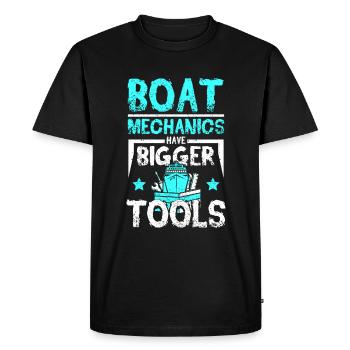 Boat mechanics have bigger tools - Men's Premium Organic T-Shirt - black - Front - Nico (187cm)