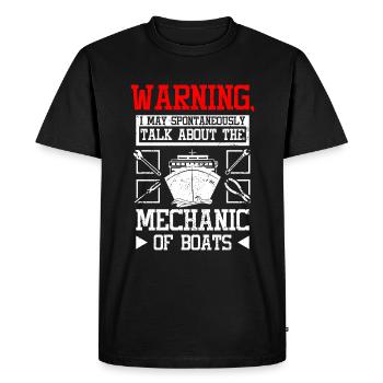Parlez de bateau mécanique - T-shirt Premium bio Homme - noir - Devant - Nico (187cm)