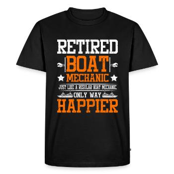 Mécanicien de bateaux à la retraite - T-shirt Premium bio Homme - noir - Devant - Nico (187cm)