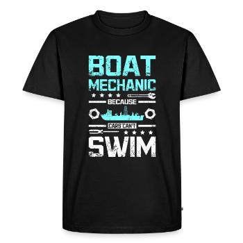 Mécanicien de bateau parce que les voitures ne savent pas nager - T-shirt Premium bio Homme - noir - Devant - Nico (187cm)
