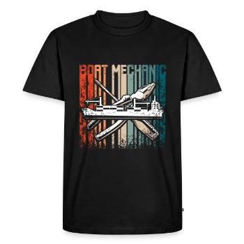 Mécanicien de bateaux Rétro Vintage - T-shirt Premium bio Homme - noir - Devant - Nico (187cm)