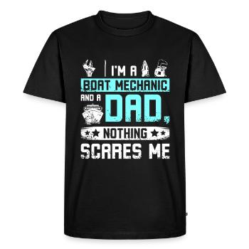Mécanicien de bateau et père papa - T-shirt Premium bio Homme - noir - Devant - Nico (187cm)