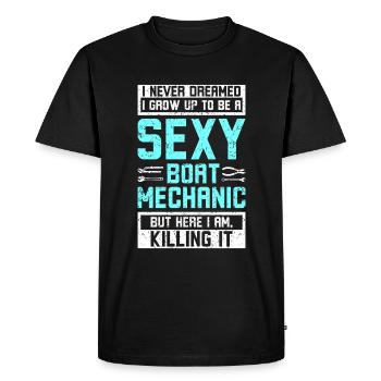 Mécanicien de bateau sexy - T-shirt Premium bio Homme - noir - Devant - Nico (187cm)