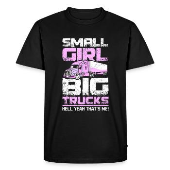 Petite fille gros camions - T-shirt Premium bio Homme - noir - Devant - Nico (187cm)