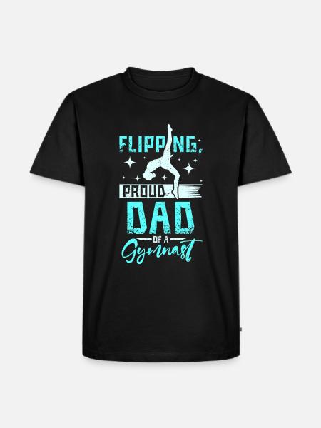 Retourner fier papa d’un gymnaste - T-shirt Premium bio Homme - noir