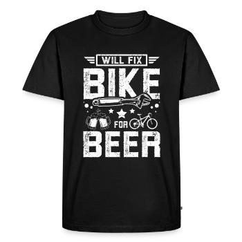 Réparera le vélo pour la bière - T-shirt Premium bio Homme - noir - Devant - Nico (187cm)