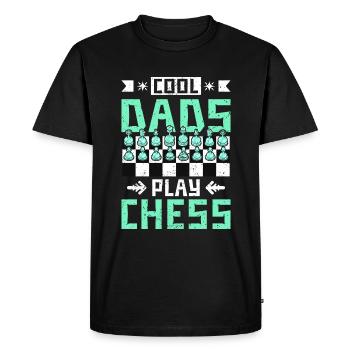 les papas sympas jouent aux échecs - T-shirt Premium bio Homme - noir - Devant - Nico (187cm)