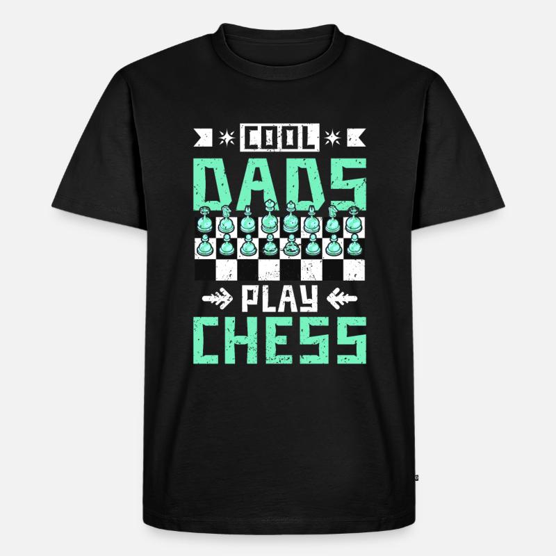 cool dads play chess - Männer Premium Bio T-Shirt - Schwarz
