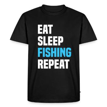 Eat Sleep Fishing Repeat - Men's Premium Organic T-Shirt - black - Front - Nico (187cm)